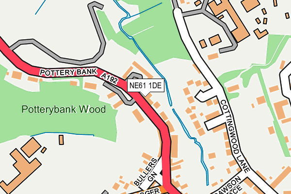 NE61 1DE map - OS OpenMap – Local (Ordnance Survey)