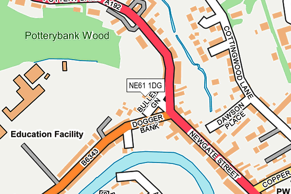 NE61 1DG map - OS OpenMap – Local (Ordnance Survey)