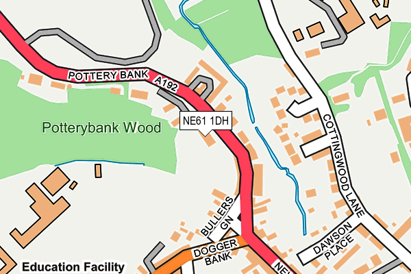 NE61 1DH map - OS OpenMap – Local (Ordnance Survey)