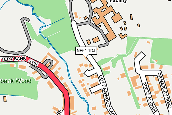 NE61 1DJ map - OS OpenMap – Local (Ordnance Survey)