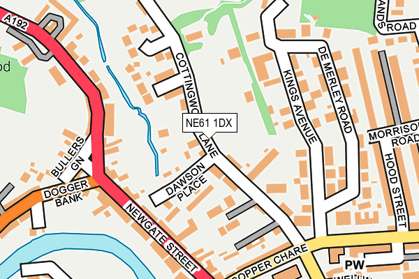 NE61 1DX map - OS OpenMap – Local (Ordnance Survey)