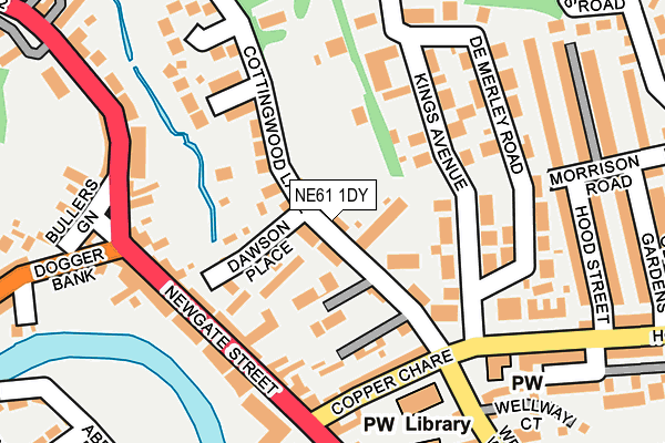 NE61 1DY map - OS OpenMap – Local (Ordnance Survey)