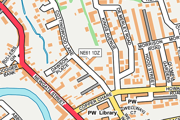 NE61 1DZ map - OS OpenMap – Local (Ordnance Survey)