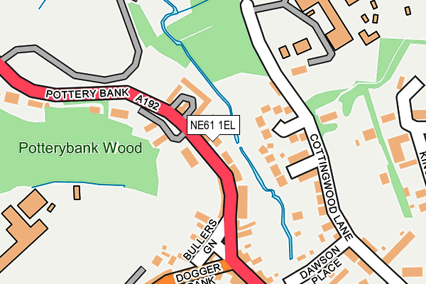 NE61 1EL map - OS OpenMap – Local (Ordnance Survey)