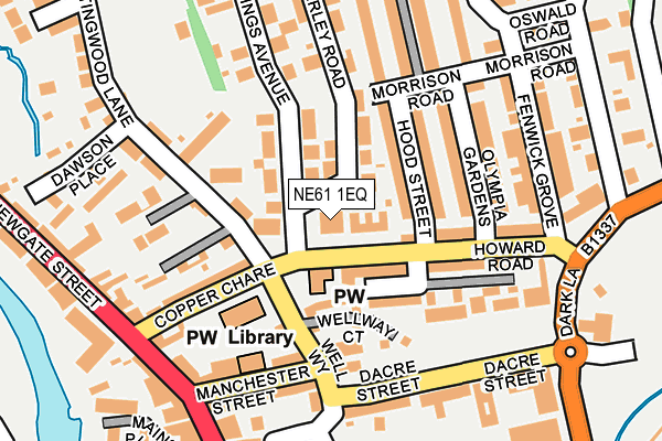 NE61 1EQ map - OS OpenMap – Local (Ordnance Survey)