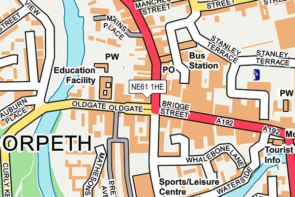 NE61 1HE map - OS OpenMap – Local (Ordnance Survey)