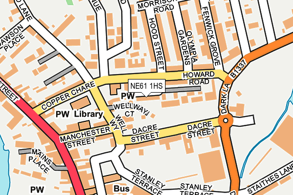NE61 1HS map - OS OpenMap – Local (Ordnance Survey)