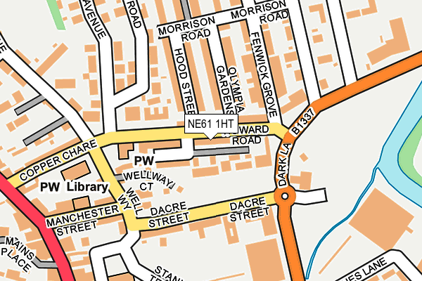 NE61 1HT map - OS OpenMap – Local (Ordnance Survey)