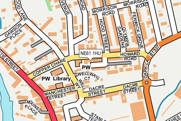 NE61 1HU map - OS OpenMap – Local (Ordnance Survey)