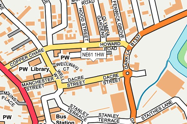 NE61 1HW map - OS OpenMap – Local (Ordnance Survey)