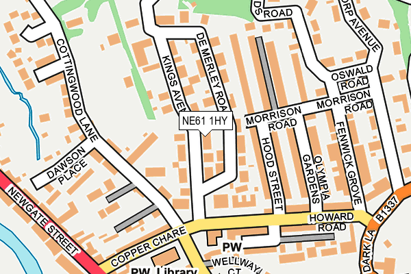 NE61 1HY map - OS OpenMap – Local (Ordnance Survey)
