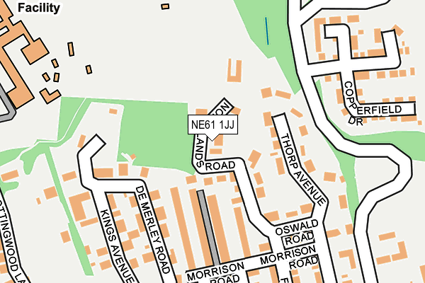NE61 1JJ map - OS OpenMap – Local (Ordnance Survey)
