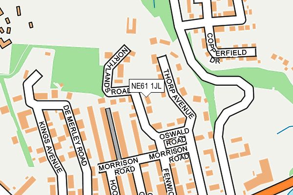 NE61 1JL map - OS OpenMap – Local (Ordnance Survey)