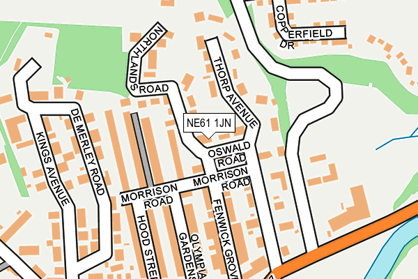 NE61 1JN map - OS OpenMap – Local (Ordnance Survey)