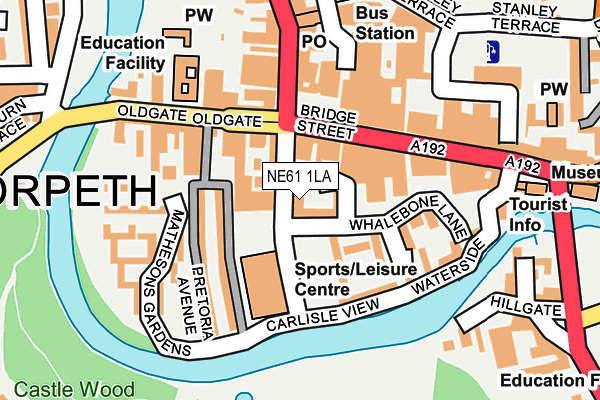 NE61 1LA map - OS OpenMap – Local (Ordnance Survey)