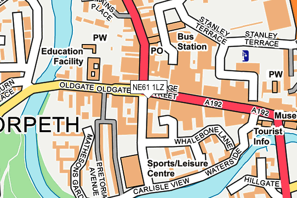 NE61 1LZ map - OS OpenMap – Local (Ordnance Survey)