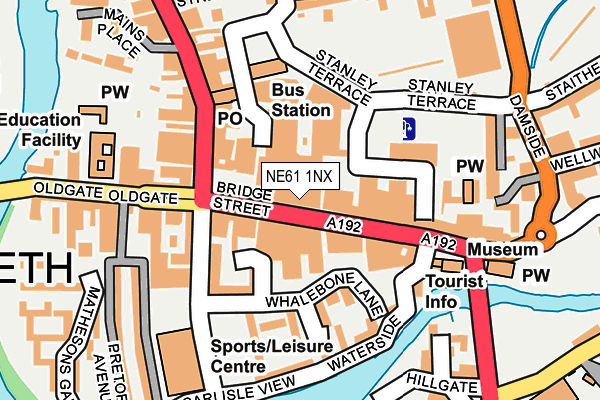 NE61 1NX map - OS OpenMap – Local (Ordnance Survey)