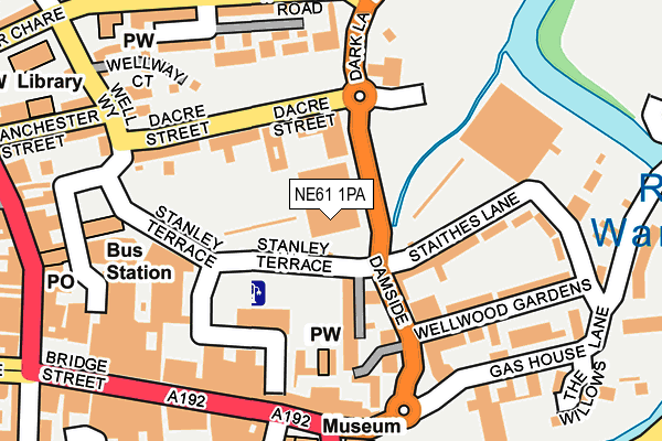 NE61 1PA map - OS OpenMap – Local (Ordnance Survey)