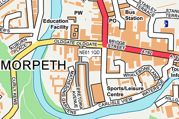 NE61 1QD map - OS OpenMap – Local (Ordnance Survey)