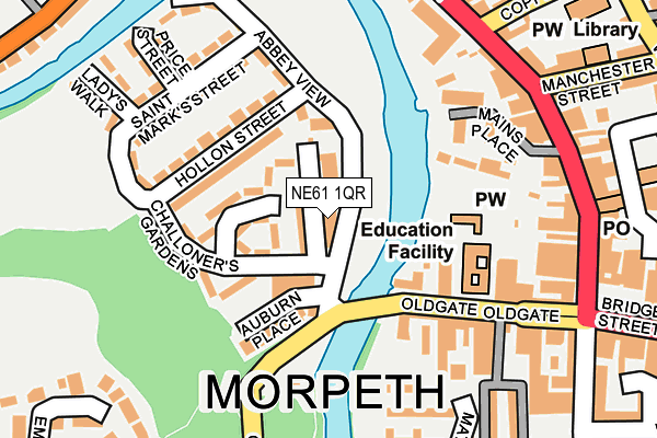 NE61 1QR map - OS OpenMap – Local (Ordnance Survey)