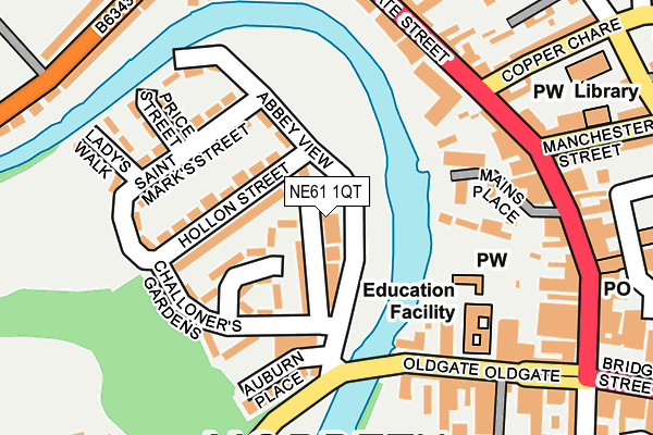 NE61 1QT map - OS OpenMap – Local (Ordnance Survey)