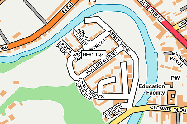 NE61 1QX map - OS OpenMap – Local (Ordnance Survey)