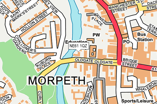 NE61 1QZ map - OS OpenMap – Local (Ordnance Survey)