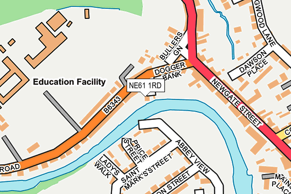 NE61 1RD map - OS OpenMap – Local (Ordnance Survey)