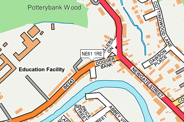 NE61 1RE map - OS OpenMap – Local (Ordnance Survey)