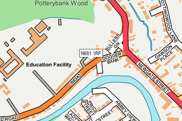 NE61 1RF map - OS OpenMap – Local (Ordnance Survey)