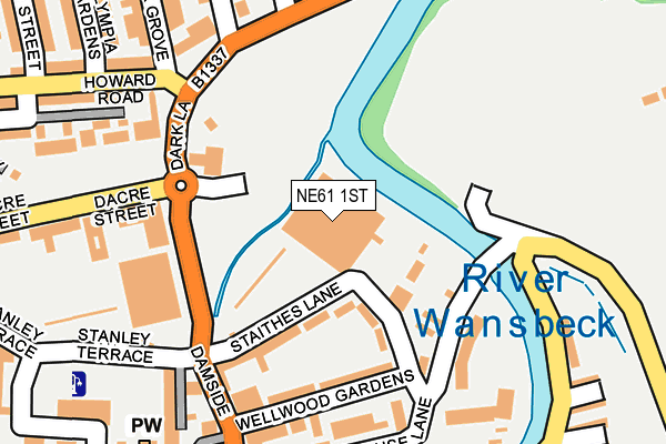 NE61 1ST map - OS OpenMap – Local (Ordnance Survey)