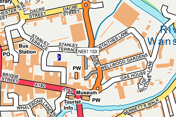 NE61 1SX map - OS OpenMap – Local (Ordnance Survey)