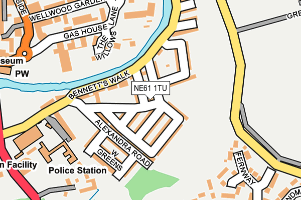 NE61 1TU map - OS OpenMap – Local (Ordnance Survey)