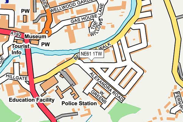 NE61 1TW map - OS OpenMap – Local (Ordnance Survey)