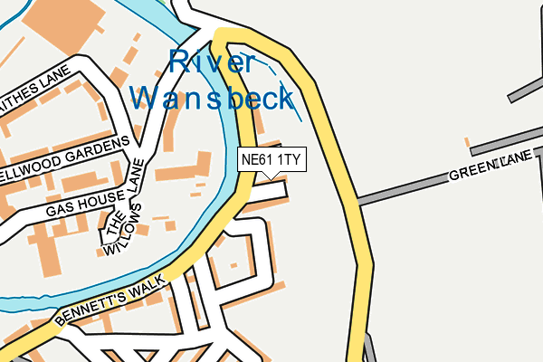 NE61 1TY map - OS OpenMap – Local (Ordnance Survey)