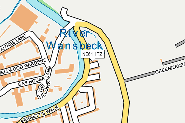 NE61 1TZ map - OS OpenMap – Local (Ordnance Survey)