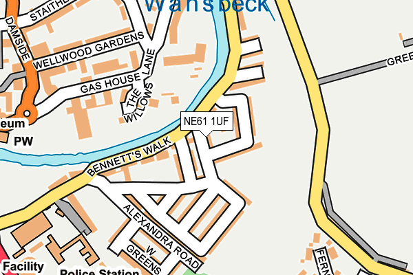 NE61 1UF map - OS OpenMap – Local (Ordnance Survey)