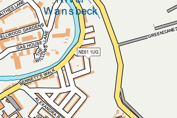 NE61 1UG map - OS OpenMap – Local (Ordnance Survey)