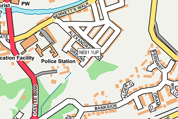 NE61 1UP map - OS OpenMap – Local (Ordnance Survey)