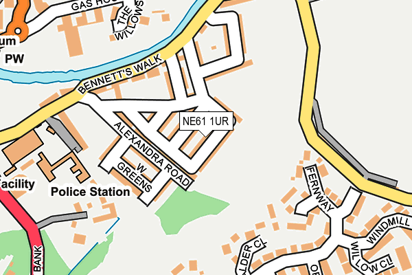 NE61 1UR map - OS OpenMap – Local (Ordnance Survey)
