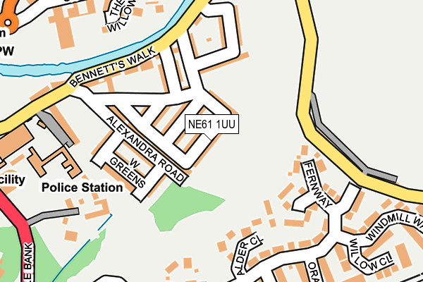 NE61 1UU map - OS OpenMap – Local (Ordnance Survey)