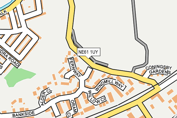 NE61 1UY map - OS OpenMap – Local (Ordnance Survey)