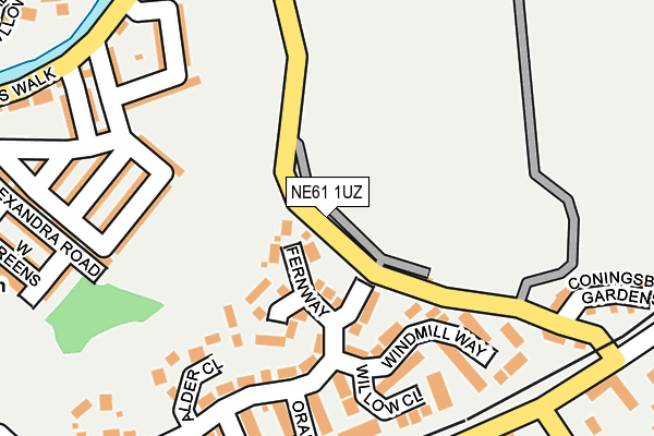 NE61 1UZ map - OS OpenMap – Local (Ordnance Survey)