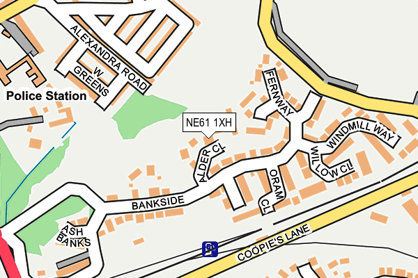 NE61 1XH map - OS OpenMap – Local (Ordnance Survey)