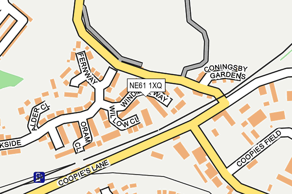 NE61 1XQ map - OS OpenMap – Local (Ordnance Survey)