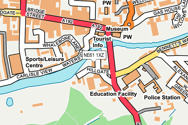 NE61 1XZ map - OS OpenMap – Local (Ordnance Survey)