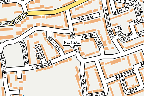 NE61 2AE map - OS OpenMap – Local (Ordnance Survey)