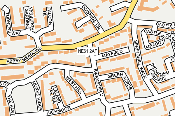 NE61 2AF map - OS OpenMap – Local (Ordnance Survey)