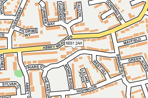 NE61 2AH map - OS OpenMap – Local (Ordnance Survey)