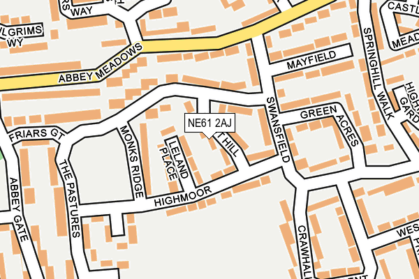 NE61 2AJ map - OS OpenMap – Local (Ordnance Survey)